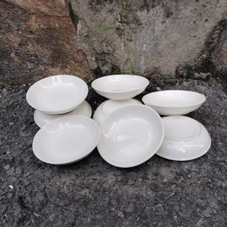 10 Dĩa Tương Nhỏ Sứ Trắng 9.8cm*2cm (Dĩa nhỏ chấm gia vị)