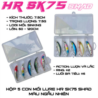 Mồi câu cá chẽm măng nhồng , Combo 5 con tặng hộp đựng mồi chuyên câu lure