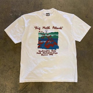 Áo Phông Cổ Tròn Tay Ngắn Phối Họa Tiết Bày Cua Sành Điệu Trẻ Trung Chất Liệu Cotton Khô Siêu Thoáng Mát Cực Mềm Mịn