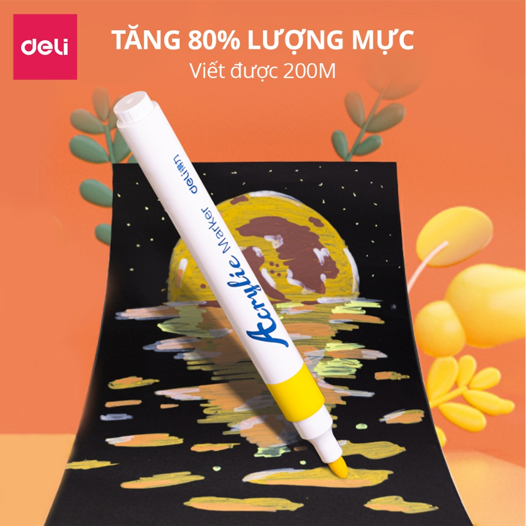 [CHÍNH HÃNG] Bút Sơn Màu Acrylic Marker Chính Hãng Deli THÊM 80% MỰC 12/24/36/48/64 Màu Tô Trên Mọi Chất Liệu | BigBuy360 - bigbuy360.vn