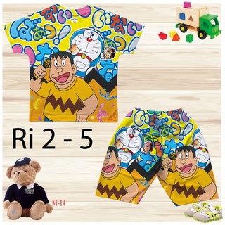  Đồ bộ bé trai, bộ cộc tay bé trai hình Doremon size 8-20KG chất thun lạnh Thái cao cấp