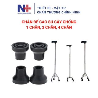 1 cục chân đế cao su gậy 1 chân, 3 chân, 4 chân, cục đế cao su thay thế đế gậy mòn màu đen