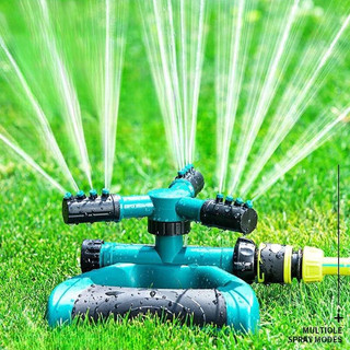 Vòi phun nước tưới cây tự động xoay 360 độ, béc phun mưa 3 đầu tưới vườn rau, tưới hoa, sân cỏ, hệ thống tưới nước