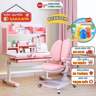  Bộ Bàn học thông minh có giá sách S89, Bàn học sinh cho bé chống gù cao cấp, Size vừa 80cm, Cải tiến giá sách