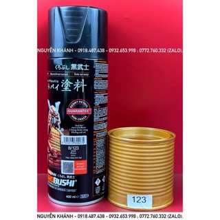 8/123-xịt samurai màu vàng ánh kim