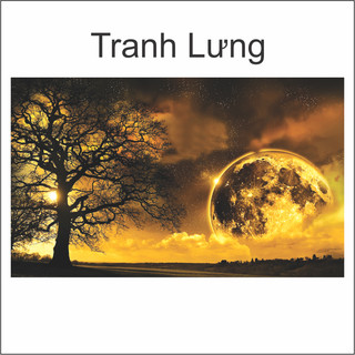 Tranh Decal dán Hồ Cá, Mặt Trăng Moon Light ( Tranh Lưng )