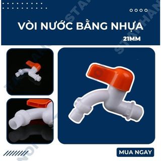 Vòi nước bằng nhựa ren 21mm lắp bồn sử dụng máy giặt giá rẻ