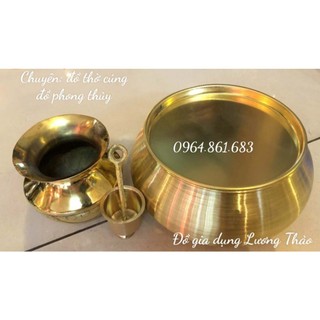 Cơi để trầu bằng đồng - hộp đựng trầu - size 15cm