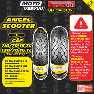 [MTVV] CẶP VỎ LỐP xe máy PIRELLI 110/70-16 & 130/70-16 TL Angel Scooter SH 125 150 350 Ý Shark<END>