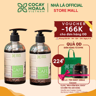 COMBO 2 chai Sữa Tắm Cà phê Arabica Cỏ Cây Hoa Lá Sáng Da Rạng Rỡ, Tẩy Tế Bảo Chết Hiệu Quả 300g
