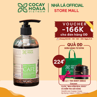 Sữa Tắm Cà phê Arabica Cỏ Cây Hoa Lá Sáng Da Rạng Rỡ, Tẩy Tế Bảo Chết Hiệu Quả 300g