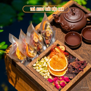 Set 15 gói Trà Atiso Thảo Mộc Mát Gan Gồm Atiso, Hoa Nhài, Hoa Hồng, Táo đỏ, Cam thái lát