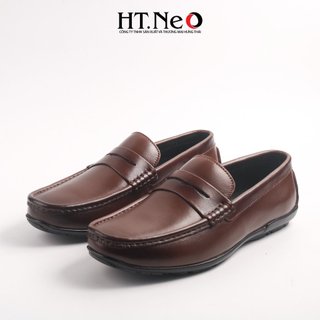 Giầy lười nam - Giày da nam HT.NEO da bò cao cấp, kiểu dáng trẻ trung, sành điệu, đính chữ KW rất bắt mắt GM181