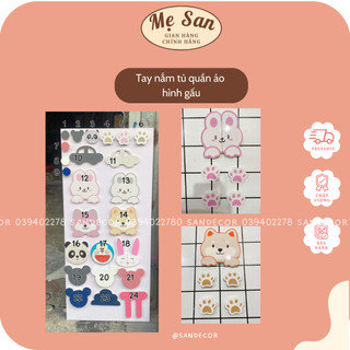 Tay nắm tủ quần áo trẻ em, tay nắm Decor tủ đồ cho bé hình gấu dễ thương, được chọn mẫu