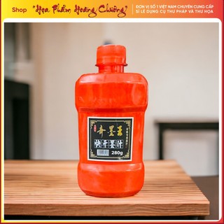 Mực đỏ tươi đậm đặc chai lớn 280g thư pháp thư họa