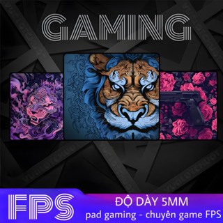 Lót chuột chuyên game FPS, Pad Gaming 40x45cm độ dày 5mm bo viền bề mặt speed chống trượt di chuột cực êm