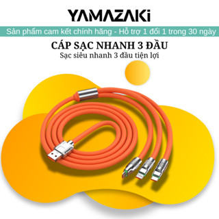 Cáp Sạc Nhanh 3 Trong 1 6A Cổng Type C Bằng Silicone Và Hợp Kim Kẽm- DL TECH SC001