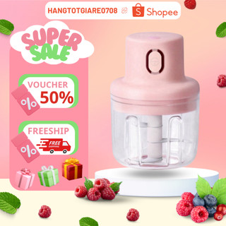 Máy Xay Mini Sạc Điện Có Cổng Sạc Usb, Nhỏ Gọn Tiện Ích Dễ Sử Dụng Xay Hành Tỏi Rau Củ Quả Thể Tích 250ML