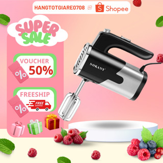 Máy Đánh Trứng Sokany SK-6621 Công Suất 800W, 5 Cấp Độ - Tặng 4 Que Đánh Trứng, Làm Bánh Inox 304