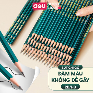Bút chì lục giác 2b hb deli - bút chì gỗ thi trắc nghiệm ruột đậm bút chì học sinh cấp 1 tập viết chì vẽ phác thảo