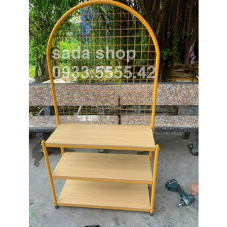 Sào kệ gỗ có lưới ĐEN - VÀNG FREE SHIP-RẺ treo túi xách phụ kiện, sơn tỉnh điện, dễ tháo lắp - sada shop