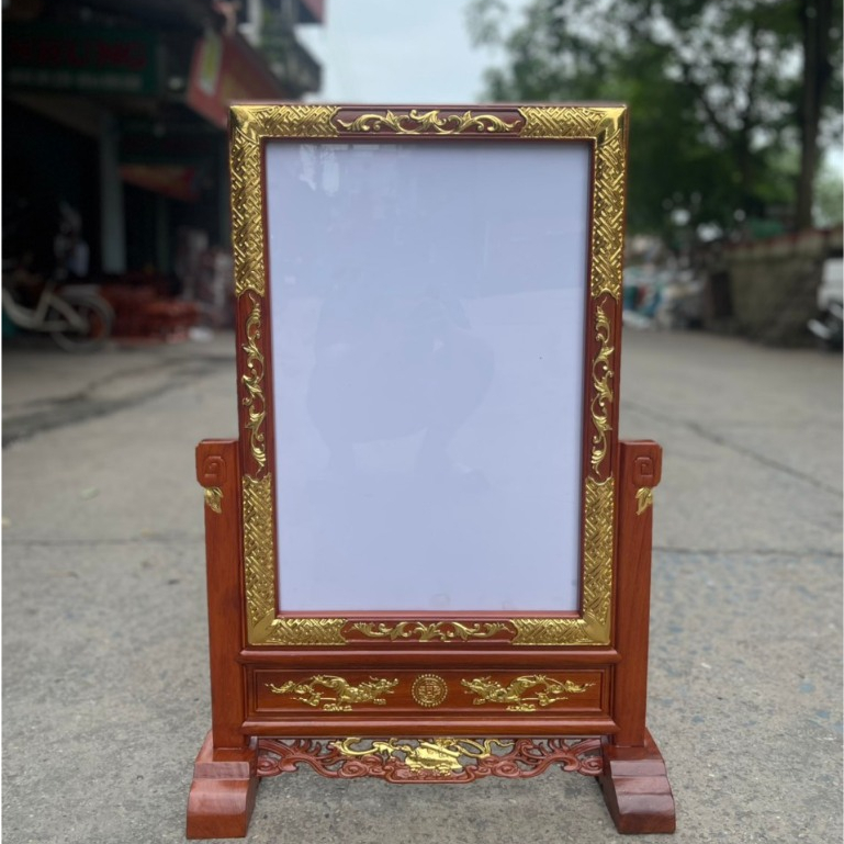 Khung ảnh gấm gỗ hương,Khung ảnh thờ gia tiên gấm gỗ hương size lơn cỡ ảnh 40x60