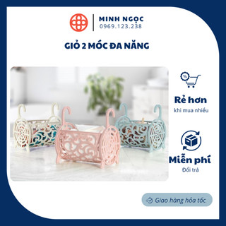 Giỏ 2 móc đa năng Việt nhật 3242- Giỏ 2 móc màu sắc xinh xắn, nhỏ gọn, decor nhà cửa
