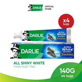 Bộ 4 Kem Đánh Răng Darlie Trắng Sáng All Shiny White Than Hoạt Tính 140g