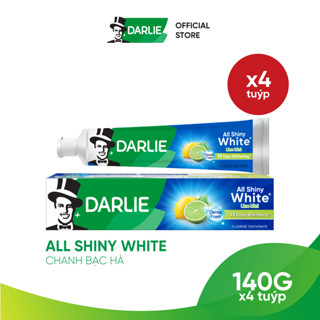Bộ 4 Kem Đánh Răng Darlie Trắng Sáng All Shiny White Chanh Bạc Hà 140g