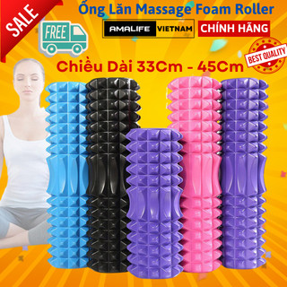 Con lăn yoga massage foam roller gai dẹt - ống trụ lăn xốp tập matxa giãn cơ có gai roam rollet