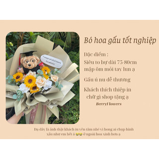 Bó hoa gấu tốt nghiệp dễ thương