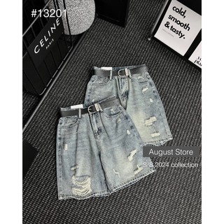 Quần Sooc Ngố Jean Nữ Dáng Dài Rách Lưng Cạp Cao Basic QCCC