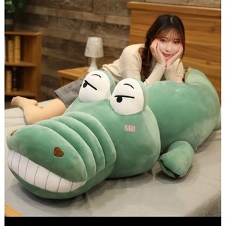 Cá sấu ngáo nhồi bông siêu cute siêu mềm mịn .gấu bông ôm cực sướng dài 1m5