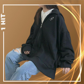 Áo Khoác Nỉ Bông Thêu MOOS Form Rộng Xẻ Tà Ulzzang 1hit_Unisex (Ánh Thật)