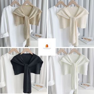 Khăn Choàng Len Dệt Kim Giả Áo Nữ Chất Gân Trơn Bản To Dễ Phối Đồ Vào Mùa Đông Phù Hợp Với Mọi Lứa Tuổi Shopquacam