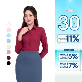 Áo sơ mi nữ cotton công sở dài tay form ôm Thái Hòa ASW0101-R01