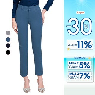 Quần tây nữ sợi gỗ sồi 2 cúc 2 ly ống đứng Thái Hòa 23QAW-214 (100% tinh chất)