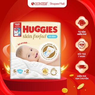  Tã Bỉm Dán Sơ Sinh Huggies Skin Perfect Mềm Mại Êm Ái Thoáng Khí Thấm Hút Nhanh Size S80 - Bibomart 