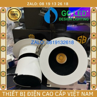  Đèn âm trần Spotlight chỉnh góc GC LED 12W/D90mm, chiếu sâu chống chói, mã GC-GB chip COB, b/h 2 năm