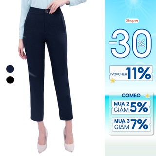 Quần baggy nữ công sở sợi gỗ sồi Thái Hoà QAW1816-R16 (tinh chất 95%)