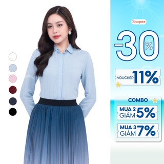 Áo sơ mi nữ Thái Hòa thiết kế công sở dài tay sợi lanh cao cấp ASW0101-A02