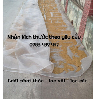 Lưới phơi thóc phơi nông sản điều, tiêu hoặc lọc vôi cát chắn côn trùng KT 4x6 - 2x12