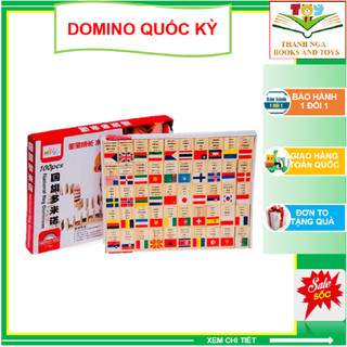 Domino Quốc Kỳ - Domino 100 Lá Cờ Các Quốc Gia Các Nước Trên Thế Giới [Đồ Chơi Gỗ]