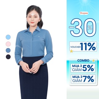Áo sơ mi nữ các màu nẹp khuy Cotton phối Linen cao cấp Thái Hòa 23ASW-224