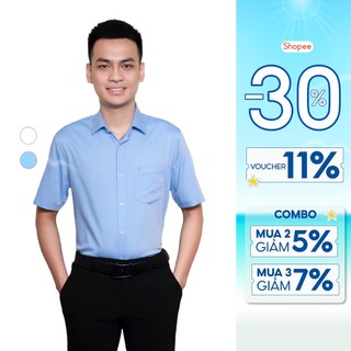 Áo sơ mi nam thiết kế ngắn tay công sở vải sợi tre nhiều màu Thái Hoà ASM0301-R10