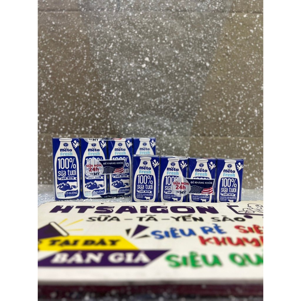 (Hỏa Tốc) Sữa Tươi Bổ Sung Sữa Non Meta Fresh Có Đường 110ml