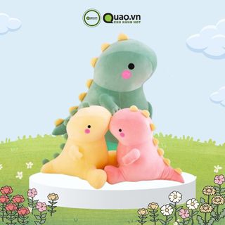 Thú bông khủng long má hồng lông mịn ngồi bông cao cấp - QUAO