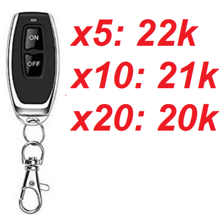 Bộ 5 remote hai nút On Off