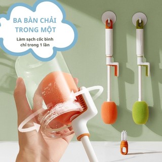 Cọ Rửa Bình Nước, Bình Sữa, Ly, Cốc [3 Trong 1] Cán Dài Tiện Lợi, Có Thể Tháo Rời, Cọ rửa cốc, cọ vệ sinh bình nuuocws