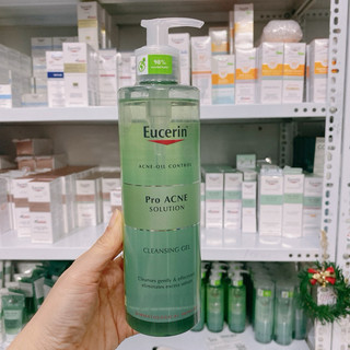Eucerin Sữa Rửa Mặt Cho Da Nhờn Mụn ProAcne Solution Cleansing Gel 400ml